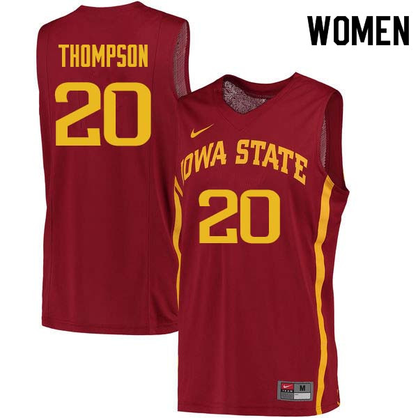 Women #20 Gary Thompson Iowa State Cyclones College Basketball Jerseys Sale-Cardinal